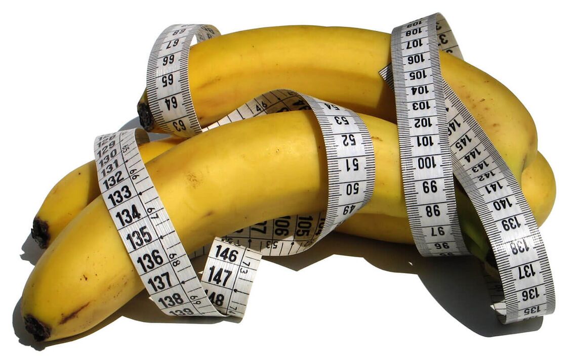 Pênis aumentado - centímetro em bananas
